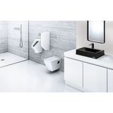 Above Counter Basin Glossy Bathroom Wash Basin Sani-Quartz Composite Golden Cut White 615x445x130mm