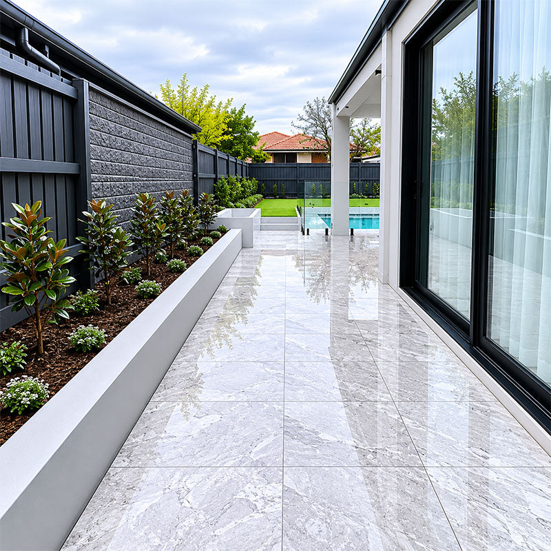 Marble Grey Apricot Sandblasted Crazy Paving 20mm