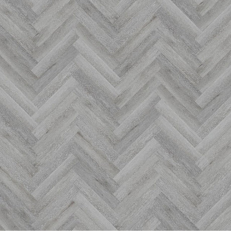 Obsidian Herringbone Water-proof Hybrid Flooring Grey Leaf 625x125x7mm+2mm Acoustic Underlay