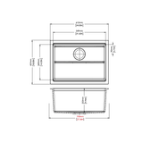 Carysil Harmony Single Bowl Granite Kitchen Sink White 610x457x253mm