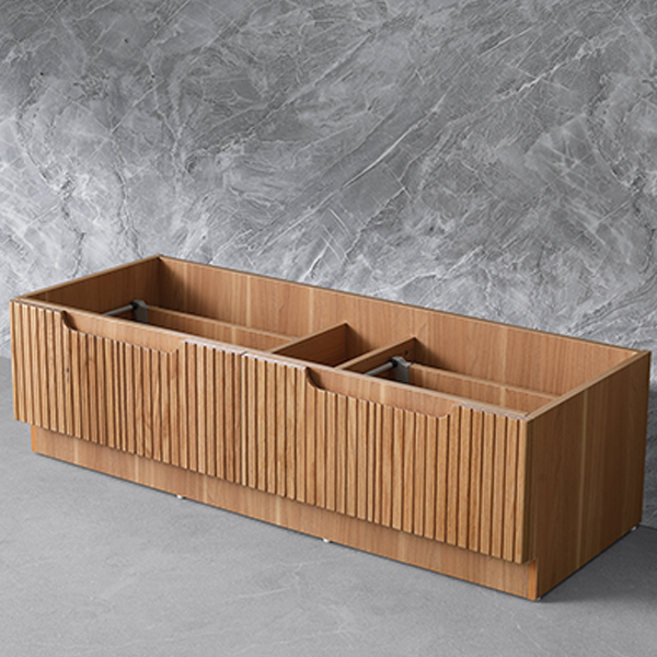 Hudson Series Double Bowl Rosewood 1480x455x855mm Vanity with Stone Top & Ceramic Undermount Basin