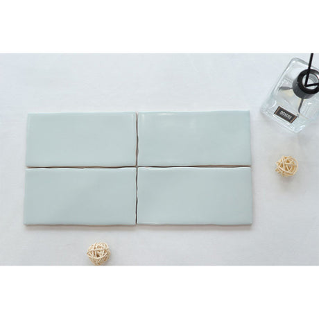 Lodge Subway Wavy Edge Matt Mint Green 75x150mm