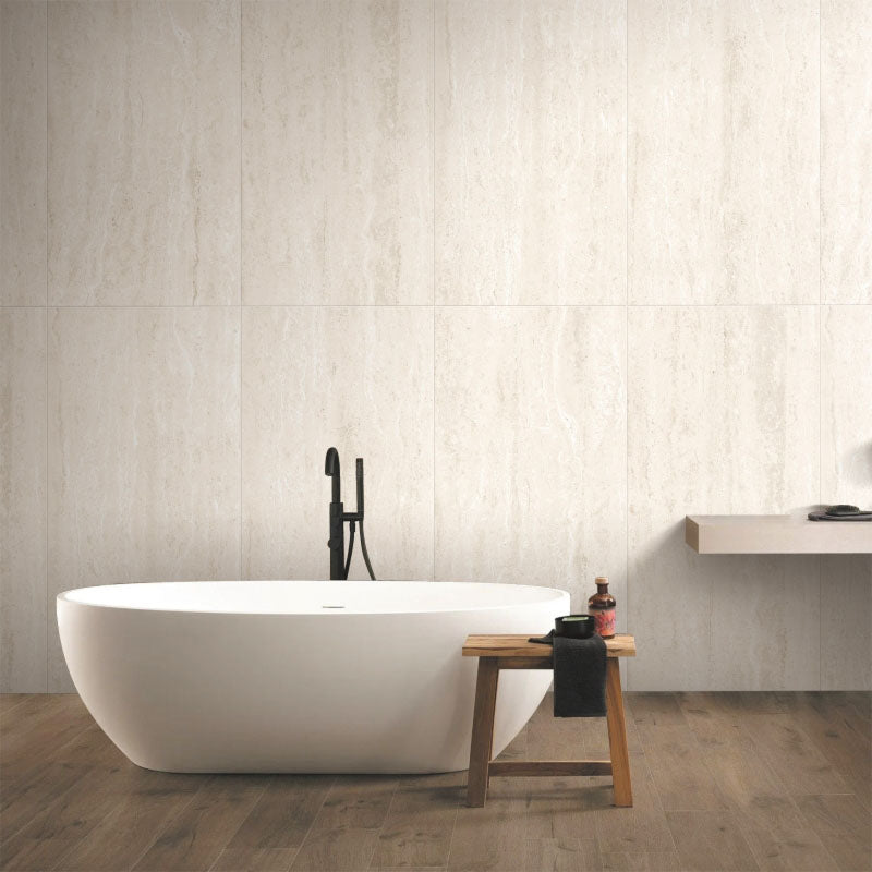 Travertine Vein Cut Beige Carving Matt 600x600