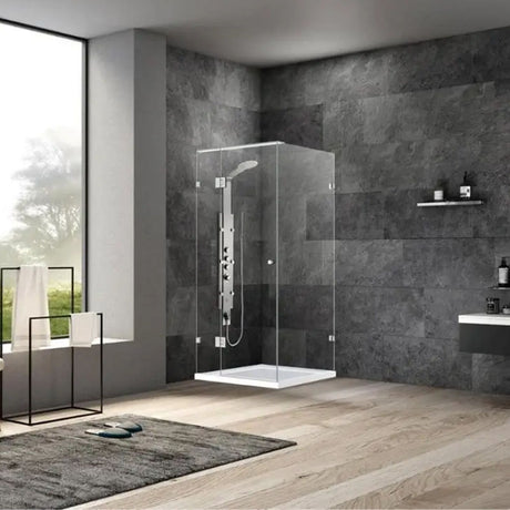 10mm Fully Frameless Screen Pivot Chrome Front 900mm & Return 900mm & Height 2100mm