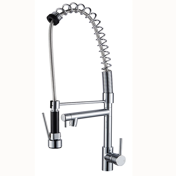 Spring Commercial Double Spout Kitchen Sink Mixer Tap Chrome