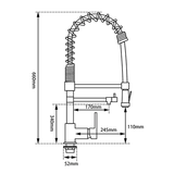 Spring Commercial Double Spout Kitchen Sink Mixer Tap Chrome