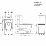 Back/Left and Right Bottom Inlet Cistern Rimless Tornado Flush Toilet