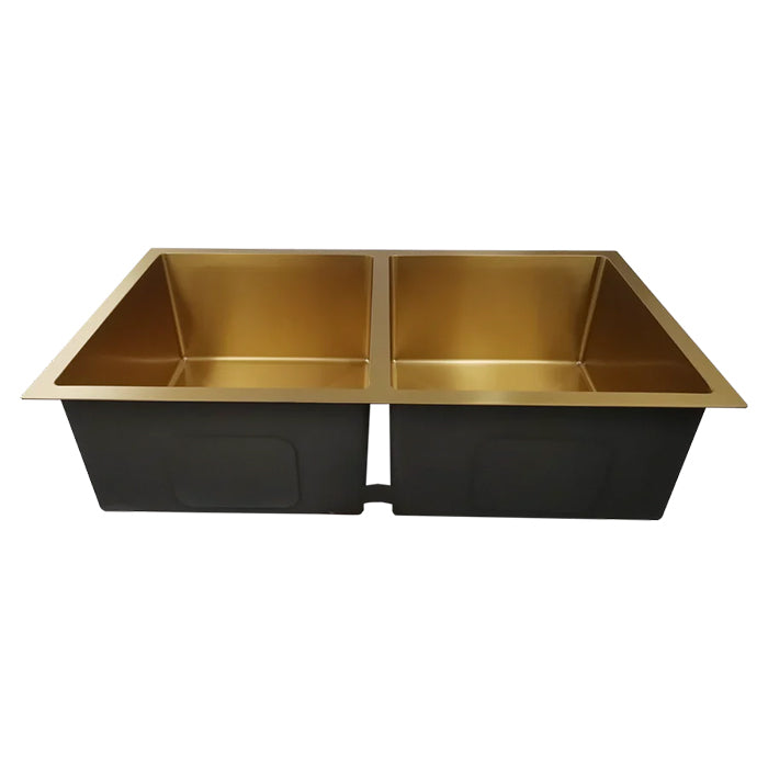 Double Bowl Sink Golden Brushed 800x450x220mm