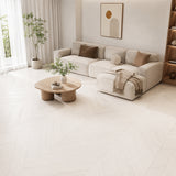 NoblePlank Engineered Chevron Flooring Pearl White 600x125x14/3mm