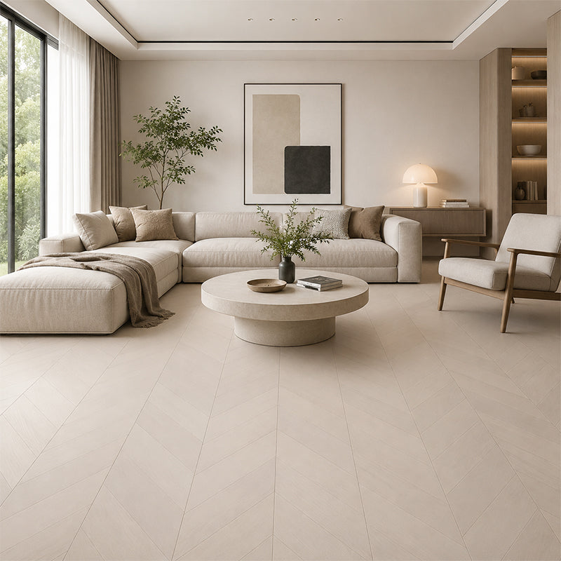 NoblePlank Engineered Chevron Flooring White Oiled 600x125x14/3mm