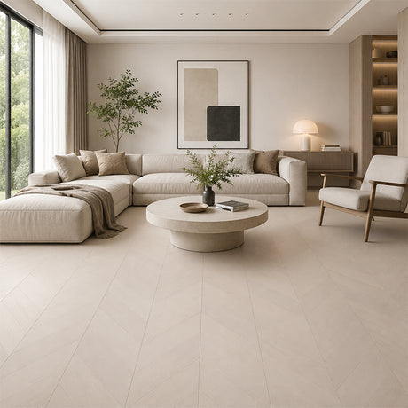 NoblePlank Engineered Chevron Flooring White Oiled 600x125x14/3mm