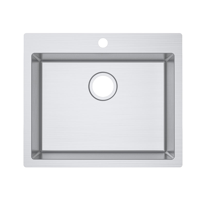 IMPACT Single Bowl 49L Counter Top Sink with Tap Hole - Waste Included 606x512x228mm