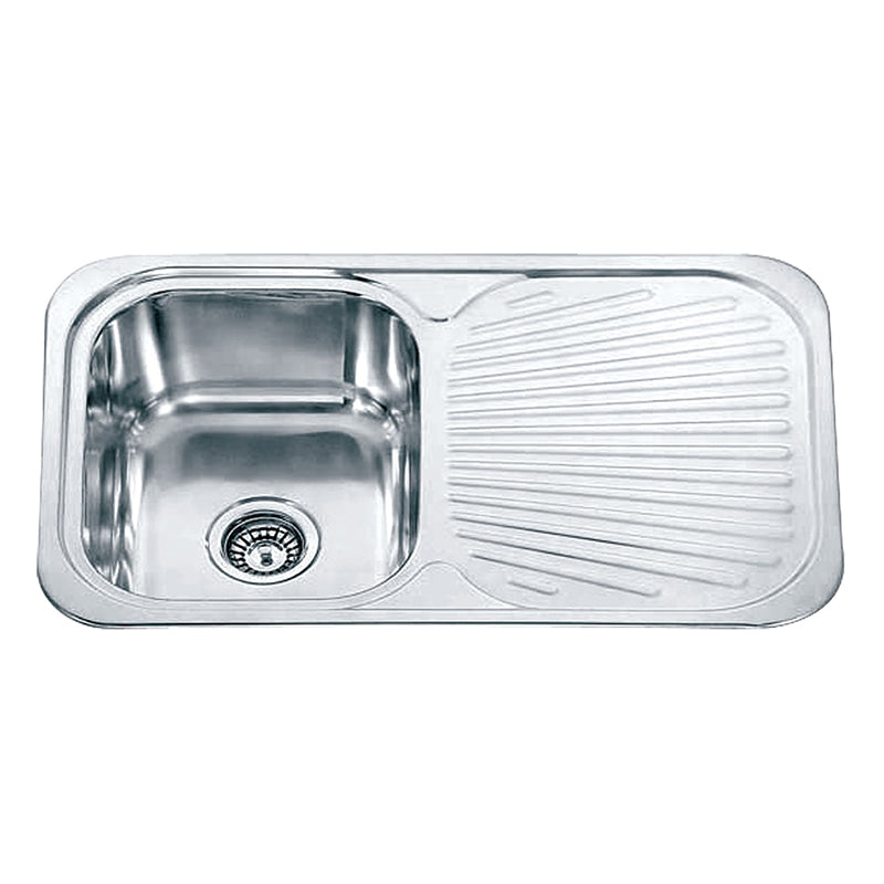 DANTE 20L Sink with Drainer - Waste Included (LHB or RHB) 765x480x180mm