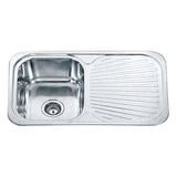 DANTE 20L Sink with Drainer - Waste Included (LHB or RHB) 765x480x180mm