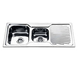 DANTE Square Edge 1&3/4  Bowl (20L+10L) Sink with Drainer - Waste Included (LHB or RHB) 1080x480x180mm