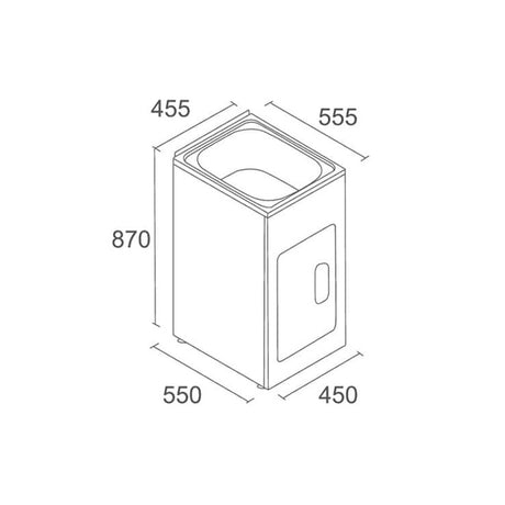 Lavassa Single Slimline 35L Laundry Cabinet 455x555x870mm