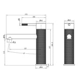 TIARA Basin Mixer with Unique Textured Body Gun Metal Finish