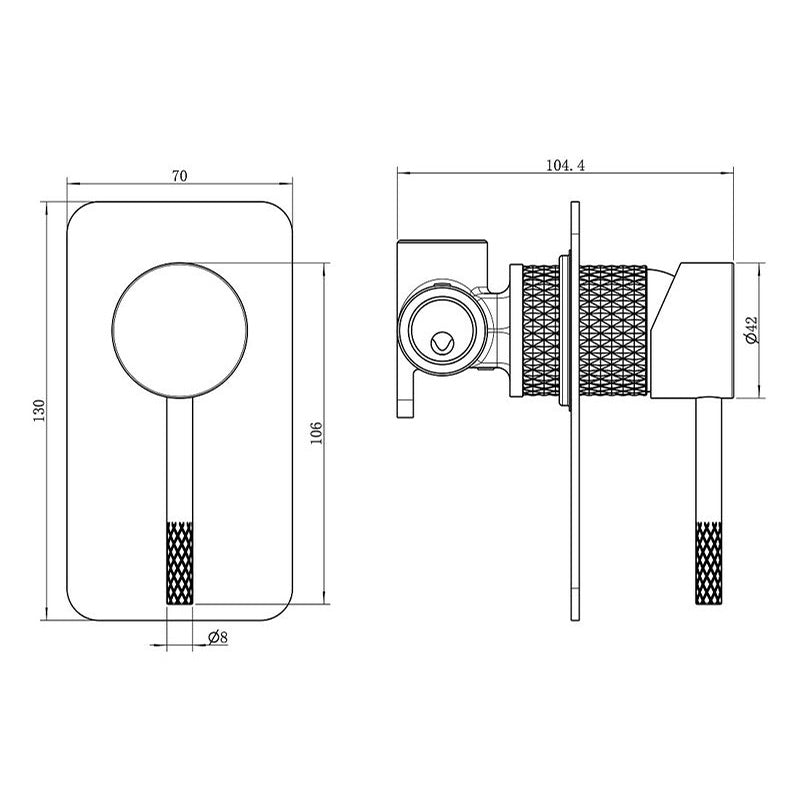 TIARA Shower Mixer with Unique Textured Body Brushed Brass Finish