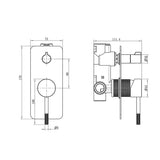 TIARA Diverter Mixer with Unique Textured Body Brushed Brass Finish