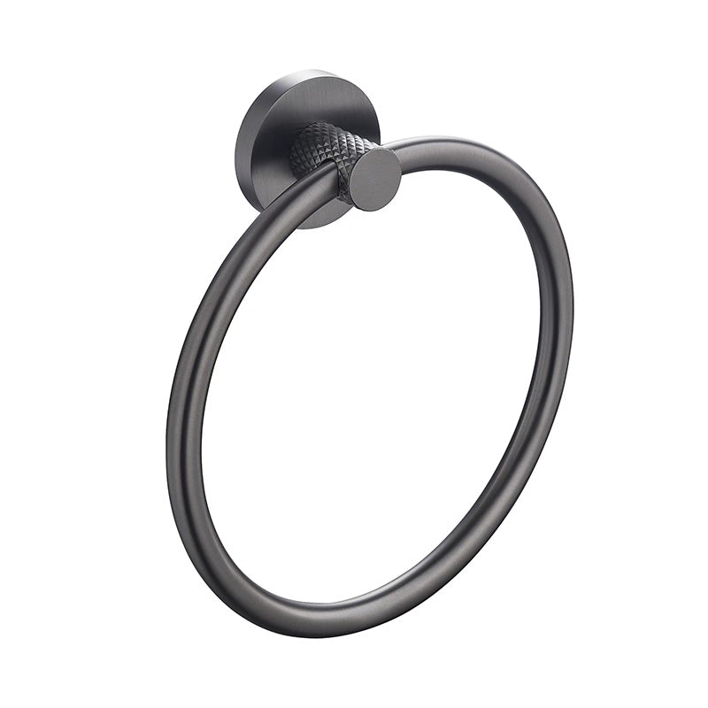 TIARA Towel Ring with Unique Textured Body Gun Metal