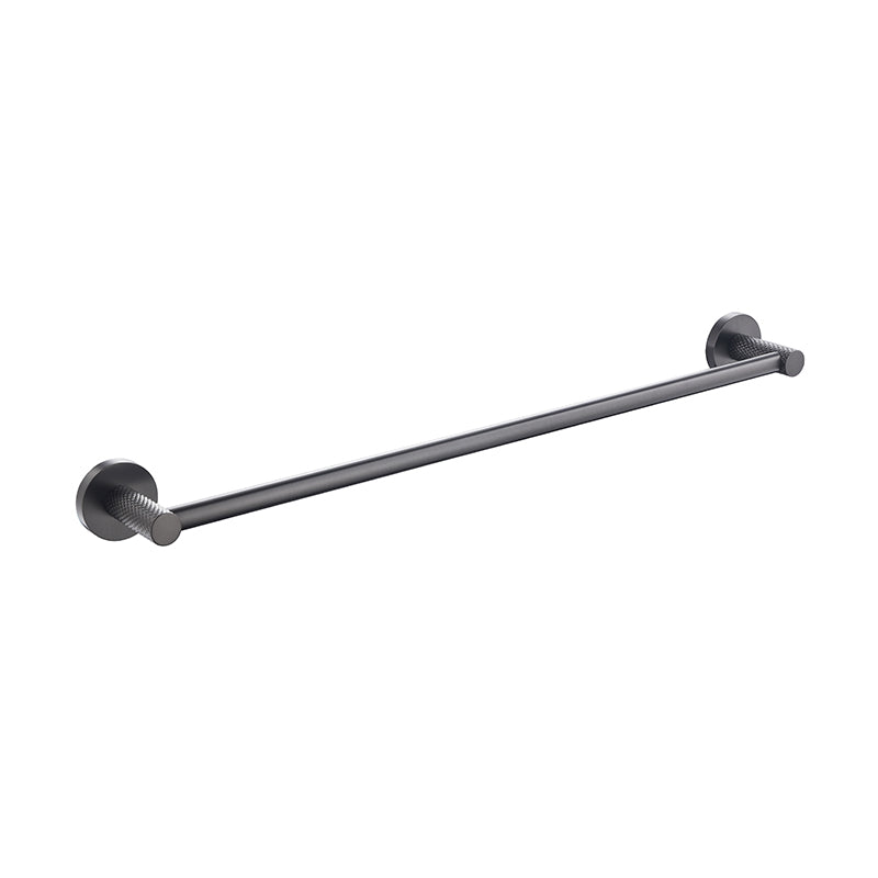 TIARA Single Towel Rail with Unique Textured Body Gun Metal 600mm