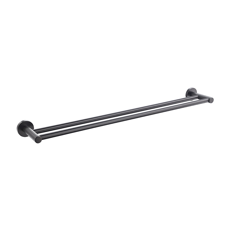 TIARA Double Towel Rail with Unique Textured Body Gun Metal 750mm