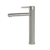TIARA Tower Basin Mixer with Unique Textured Body Brushed Nickel Finish