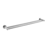 TIARA Double Towel Rail with Unique Textured Body Brushed Nickel 750mm