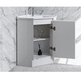 Corner Series (PC60) Gloss White 580x580x820mm Back to Corner Vanity with Poly Marble Top (CN)