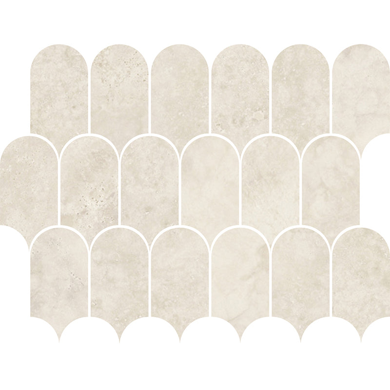 Kaolin Tuscan Creme Travertine Mosaic-Roman 30x24 SilkTec