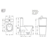 Back/Left and Right Bottom Intet 4.5/3 Liters Dual Flush Toilet Black Gloss