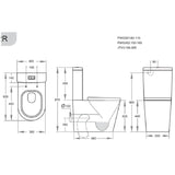 Back/Left and Right Bottom Intet 4.5/3/3 Liters Dual Flush Toilet
