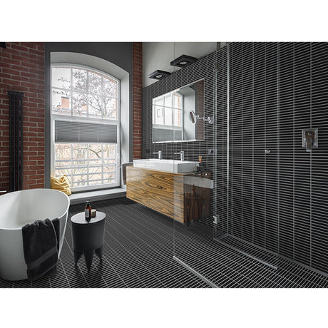 KITKAT BLACK SATIN MOSAIC 22.5X146.5