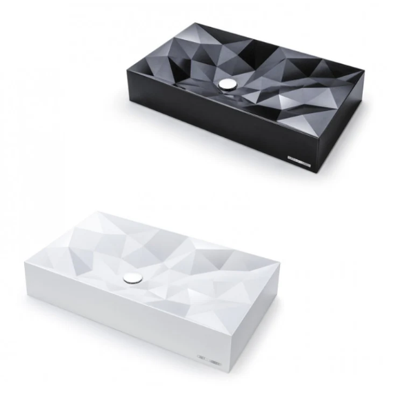 Kristall Above Counter Basin Glossy Bathroom Wash Basin Sani-Quartz Composite High-end White 715x415x130mm