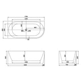 Gina Left Corner Bathtub 1700x800x600mm