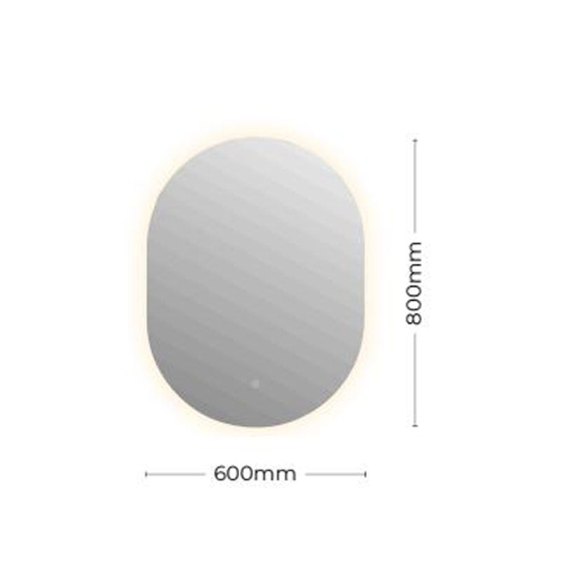 PILO Series Pill Sharp Back Lit LED Mirror 600x800x6mm