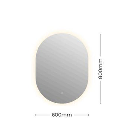 PILO Series Pill Sharp Back Lit LED Mirror 600x800x6mm
