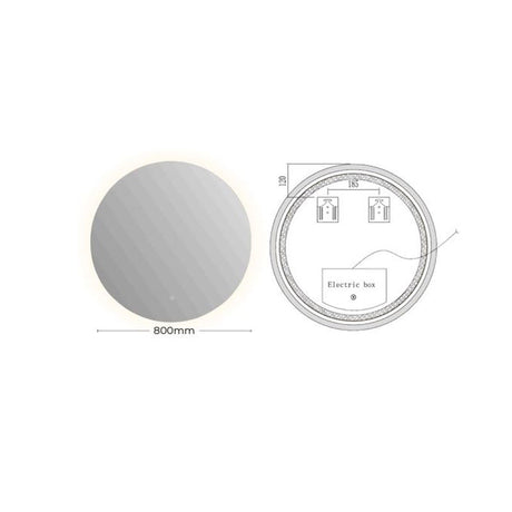 Round Sharp Back Lit LED Mirror Ø800mm x 6 mm