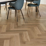 De Marque European Oak Engineered Flooring Herringbone Latte 600x120x15/4mm