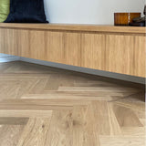 De Marque European Oak Engineered Flooring Herringbone Latte 600x120x15/4mm