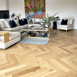 De Marque European Oak Engineered Flooring Herringbone Latte 600x120x15/4mm