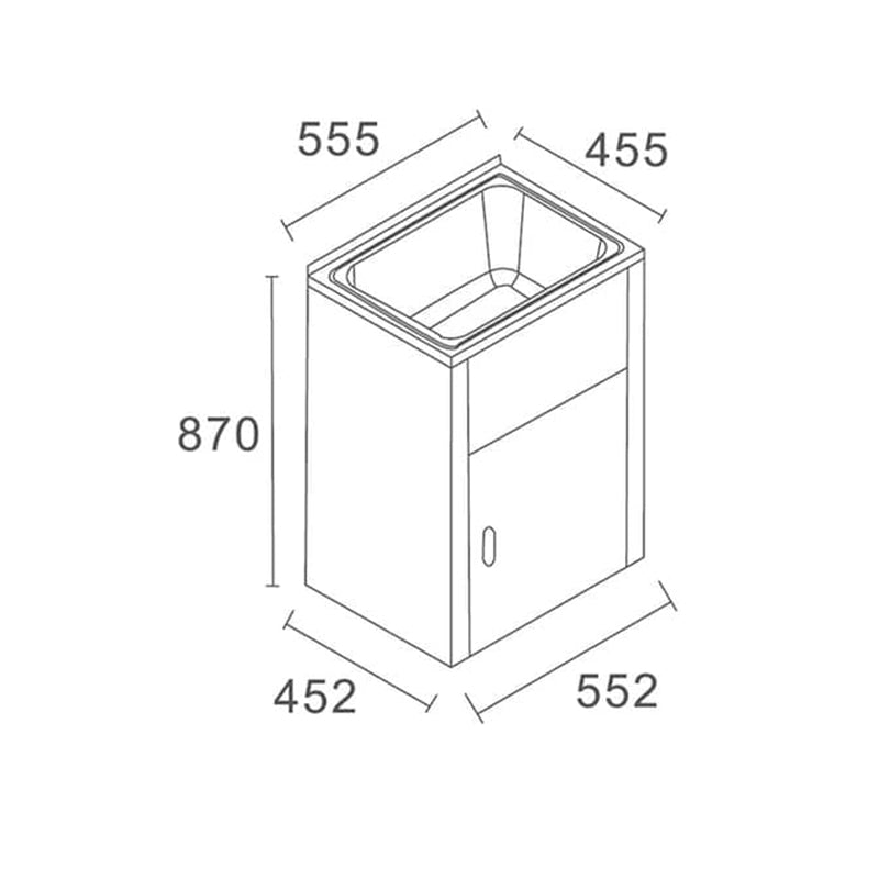 Lavassa Single 45L Laundry Cabinet 555x455x870mm