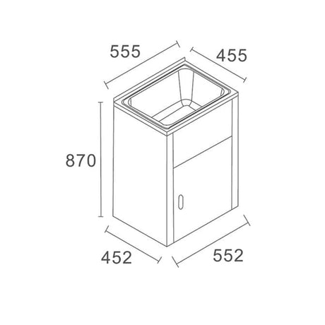 Lavassa Single 45L Laundry Cabinet 555x455x870mm