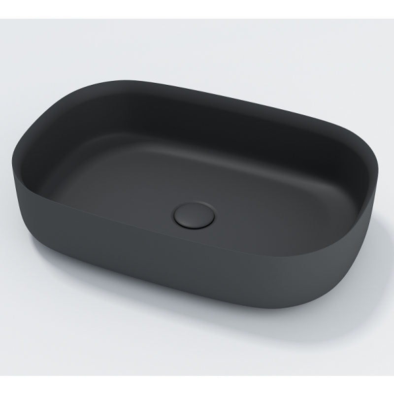Solid Surface Basin Series Lila Above Counter Matt Black 540x361x130mm