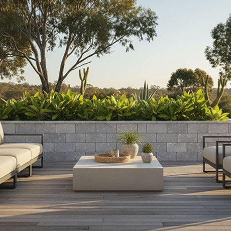 Limestone Lime Greige Sandblasted & Tumbled Bevelled 600x400x30mm