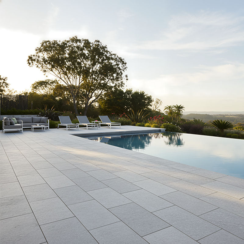 Limestone Lime Greige Honed & Tumbled Paving 200x100x18mm