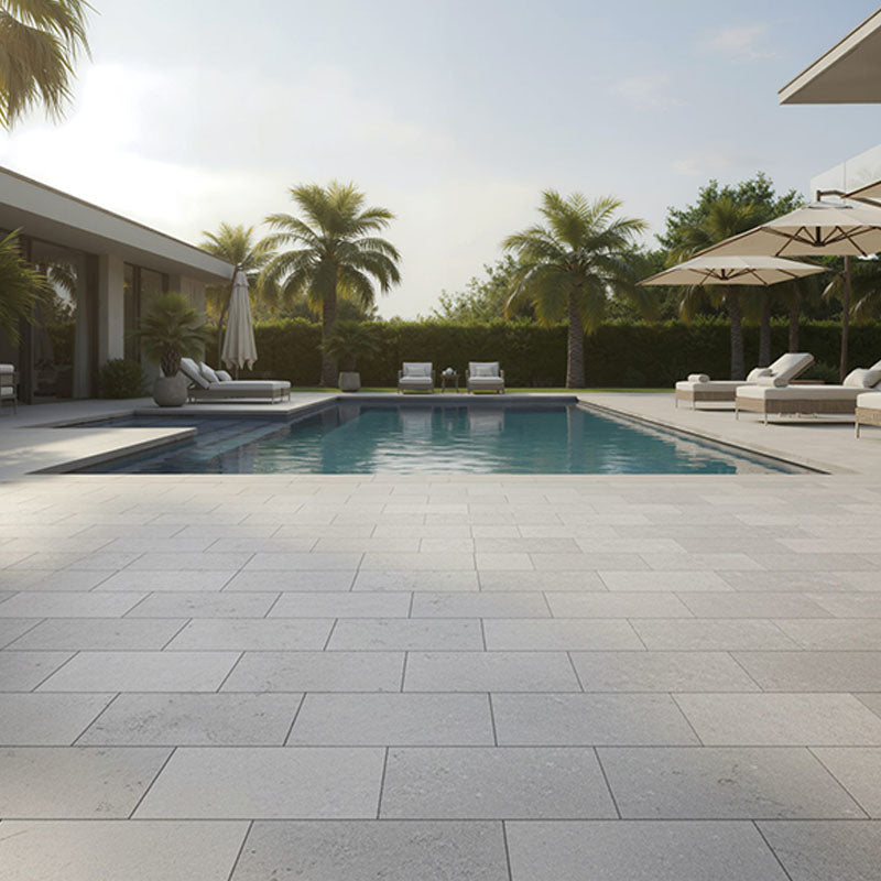 Limestone Lime Greige Honed & Tumbled Paving 200x100x18mm