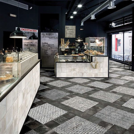 MAIOLICHE CEMENTINE 900 NERO PLAIN 200X200