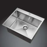 Single Bowl Sink Deep Brushed Silver 600x500x250mm