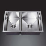 Double Bowl Sink Brushed Silver 720x450x220mm